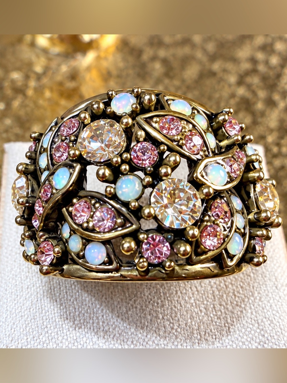 Heidi Daus "Fantasy in Flight" Dragonfly Crystal Band Ring Bronzetone *Size 8 - Picture 3 of 6
